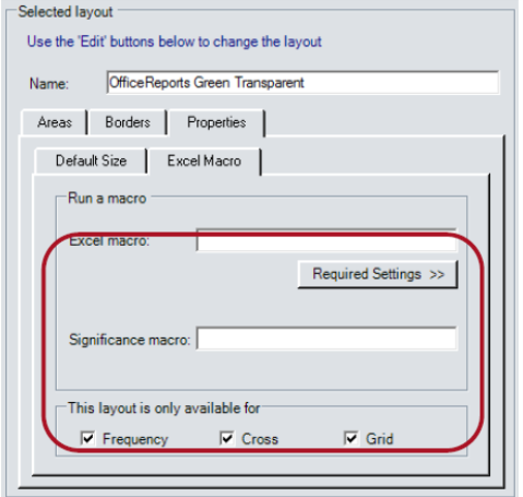 VBA Settings for Crosstab